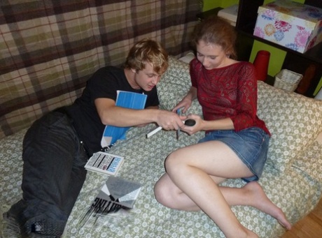 Teen girl with a flat chest is stripped and fucked by her man friend 13607040