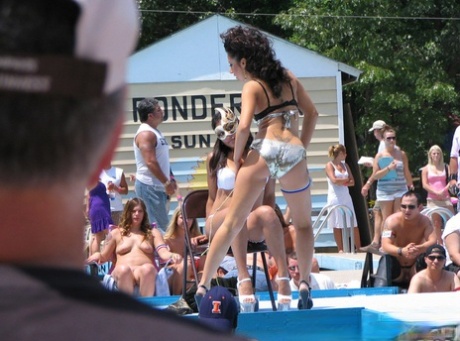 Caucasian strippers do what strippers do at a clothing optional club 68823412
